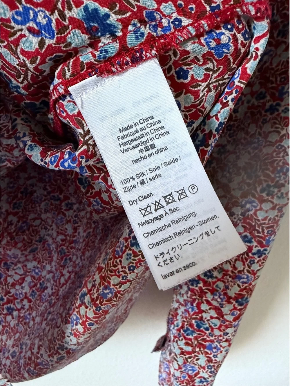 J. Crew 100% Silk Long Sleeve Button Up Floral Classic Shirt Women's Size 14